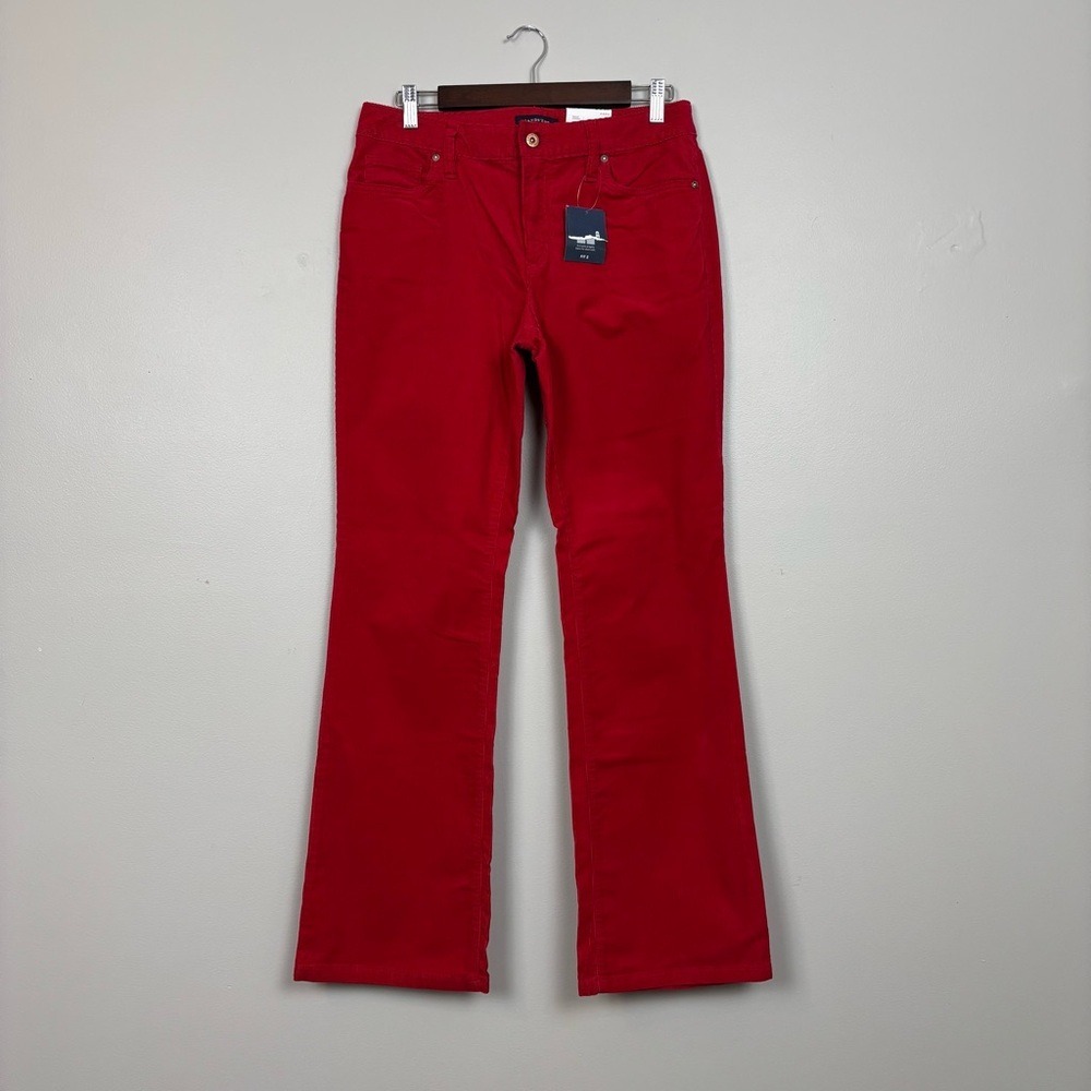 Lands End Pants 8 Red Corduroy Fit 2 Bootleg Mid Rise 5 Pocket‎ Stretch
